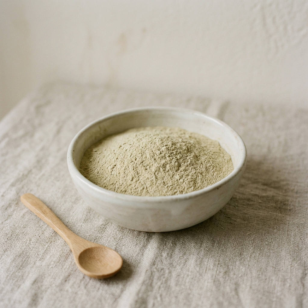 Generic illustrative image of botanical powder in a ceramic bowl