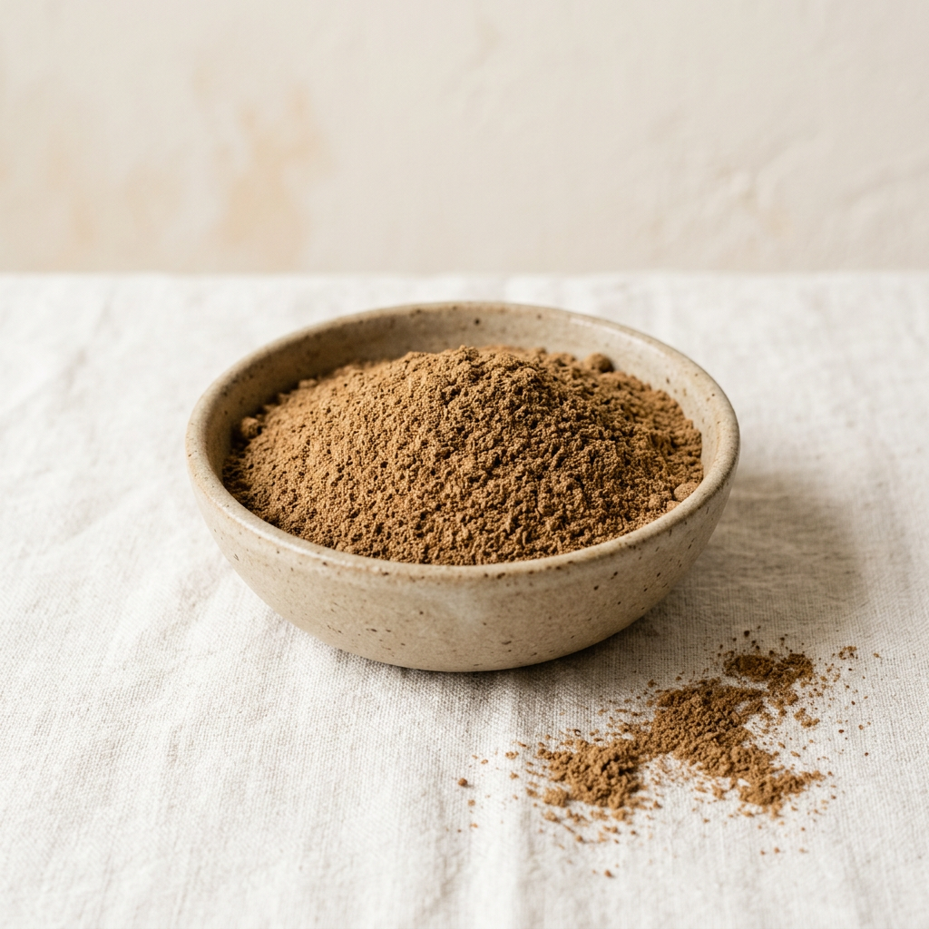 Illustrative image of ground pimento allspice in a ceramic bowl